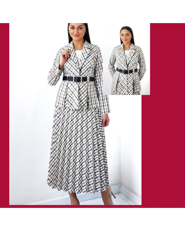 Тройка пиджак+топ+юбка